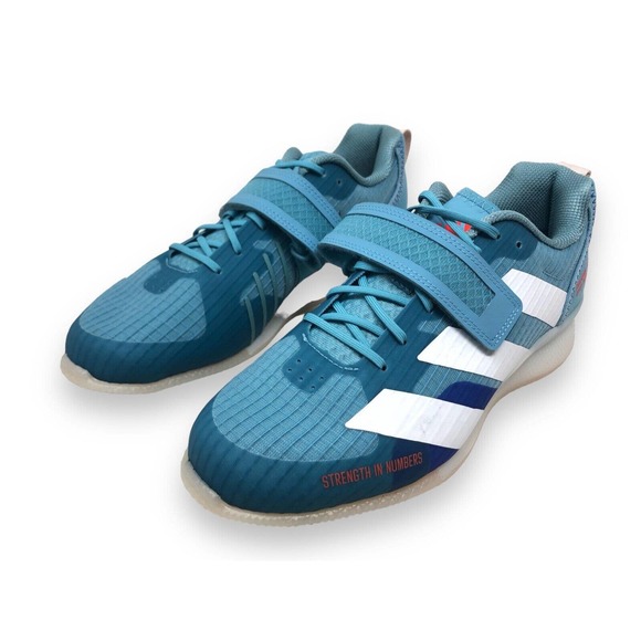 Adidas Adipower 3 Weightlifting Shoes Mens 8/Womens 9.5 Blue/White/Solar Red NEW
